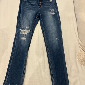 VERVET BY FLYING MONKEY High Rise Distressed Denim Jeans Petite